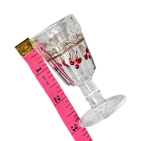 VTG American Girl Samantha Victorian Lemonade Mosser Glass GOBLET 3" Water Glass - Picture 4 of 5